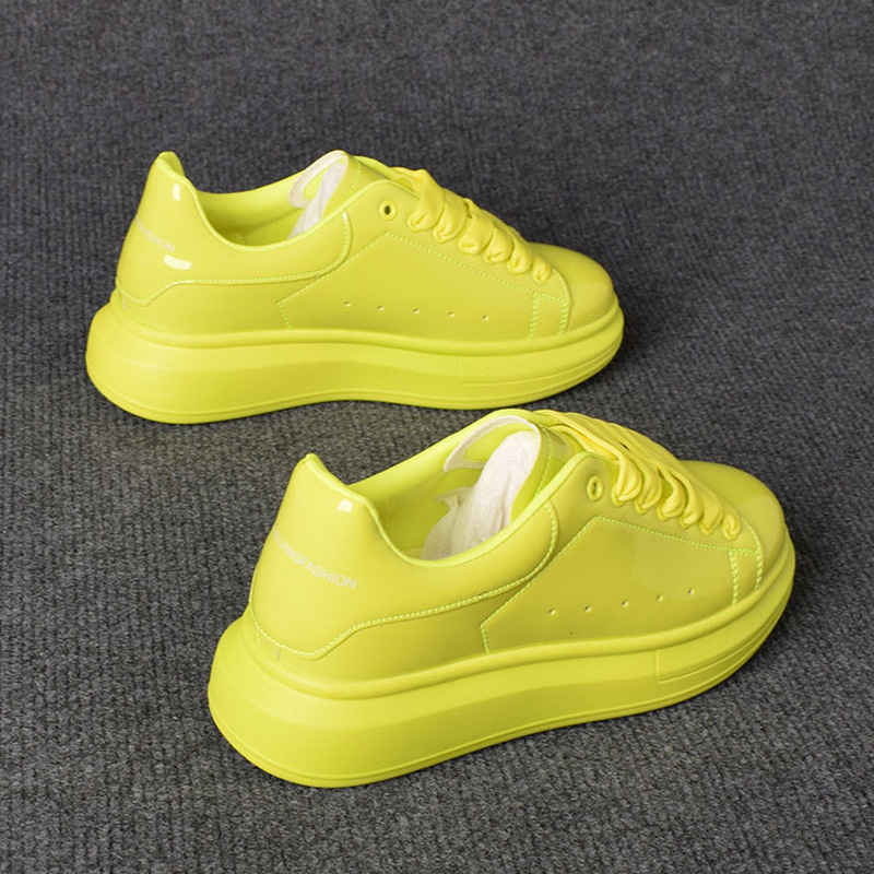 Skateboard - 2025 Gelakte witte casual schoenen voor
