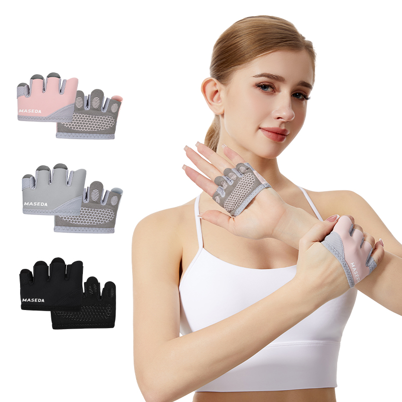 Yoga Mat - Paar fitnesshandschoenen zonder vingers: anti-blaar sport