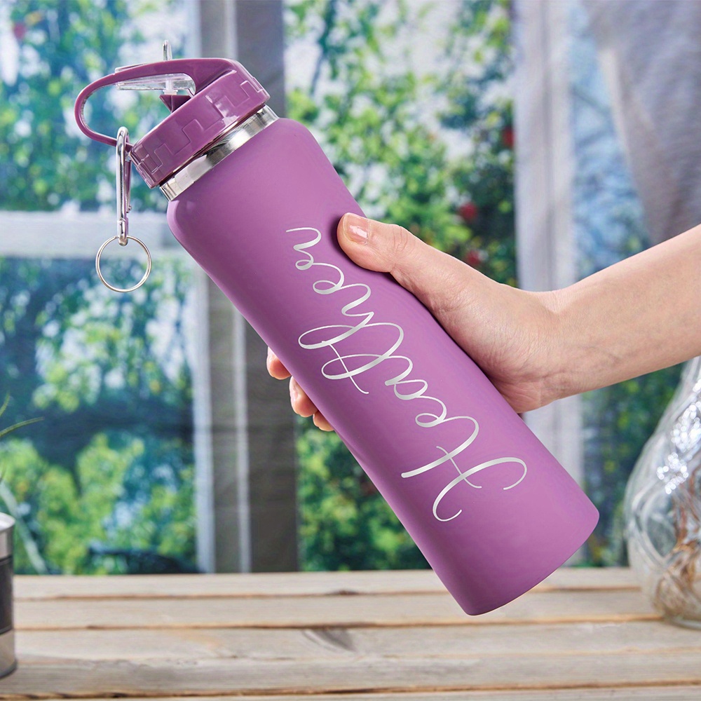 Sports Water Bottle Insulated - Gepersonaliseerde aanpassing Naam: RVS waterfles, draagbare
