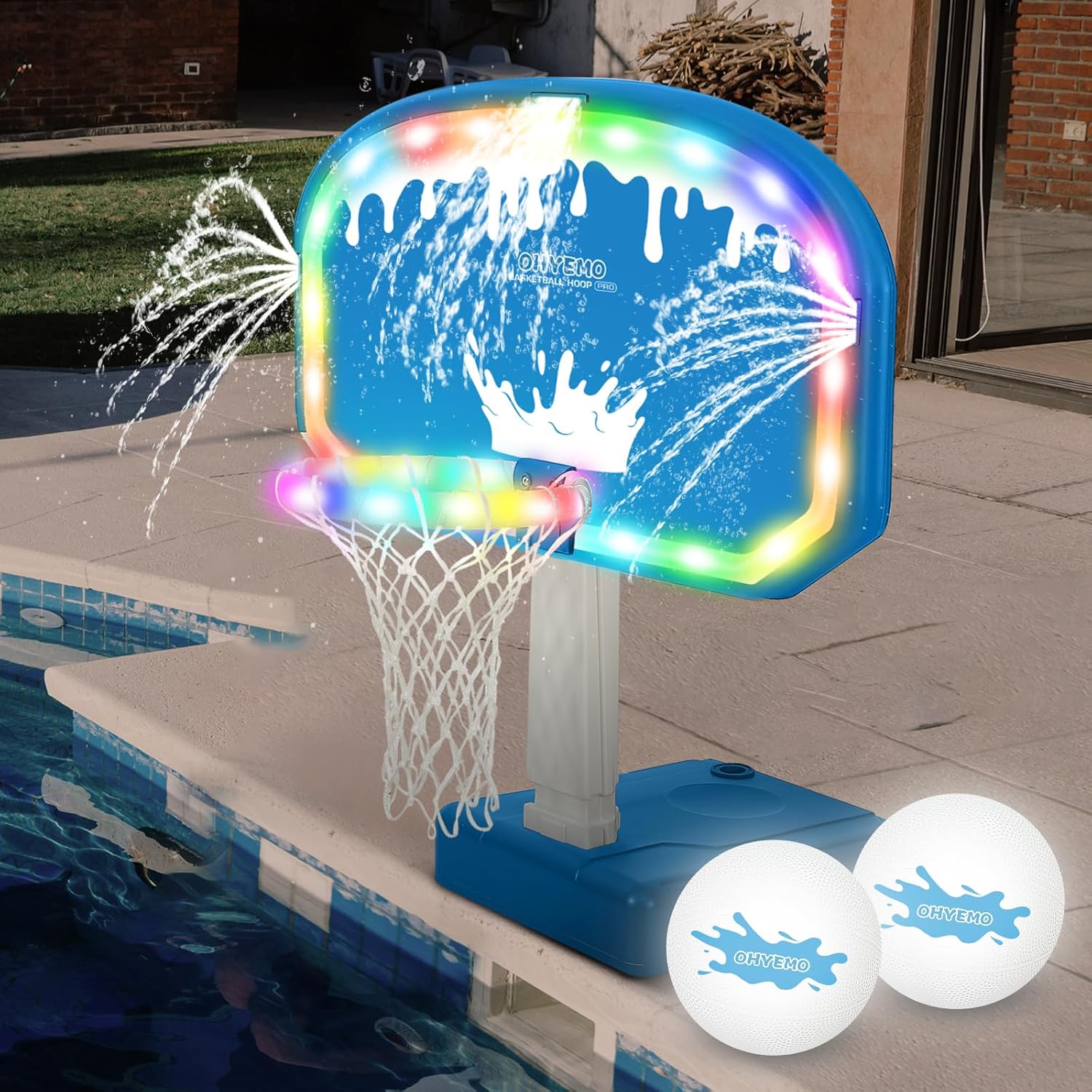 Basketball Hoop - Oversized LED-basketbalset voor in het zwembad