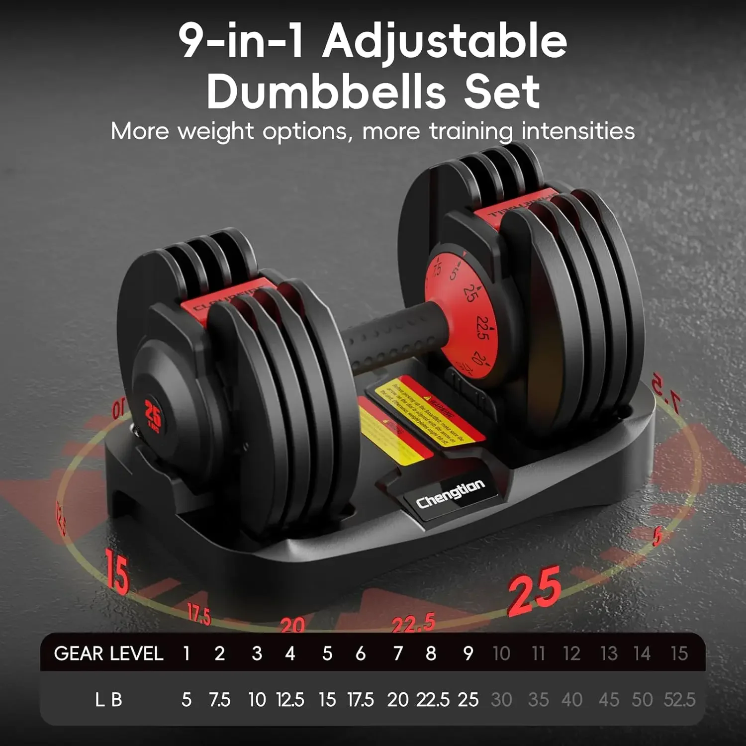 Dumbbell Set - Verbeterde verstelbare dumbbellset van 2 (52,5