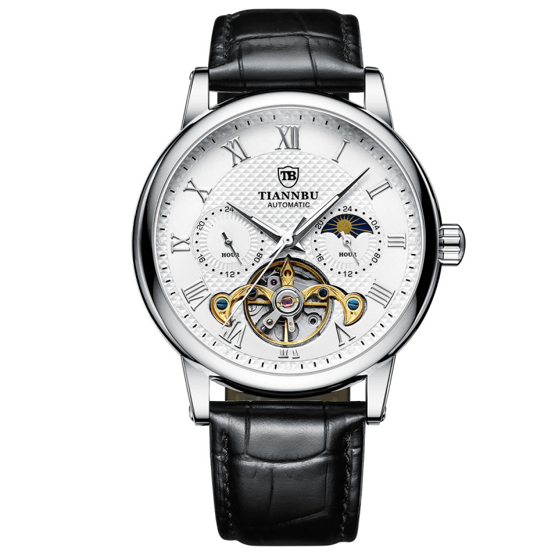 Resistance Band - Automatisch mechanisch herenhorloge met lichtgevende wijzers,