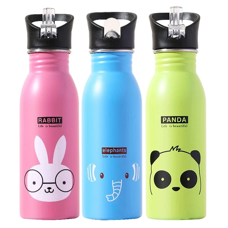 Sports Equipment 5 Years Old - 500ML roestvrijstalen waterfles met rietje Kawaii