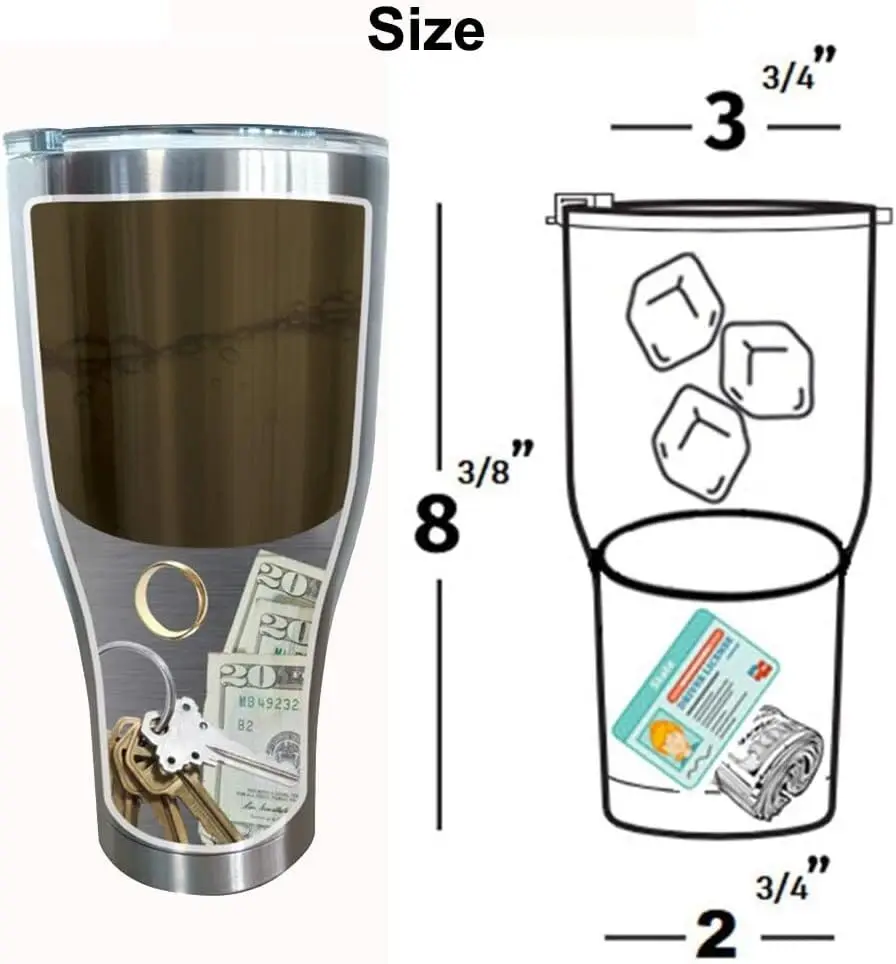 Sports Water Bottle Insulated - Verborgen kluis Dubbellaags roestvrijstalen koffiekopopopslag Verborgen