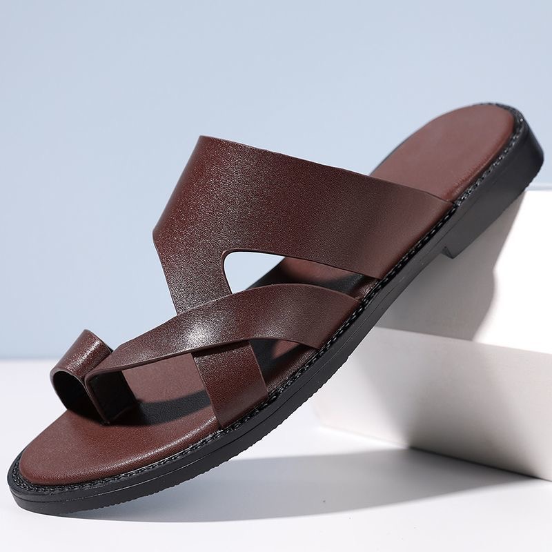 Resistance Band - Trendy Heren Sandalen met Kruisbandjes, Glad,