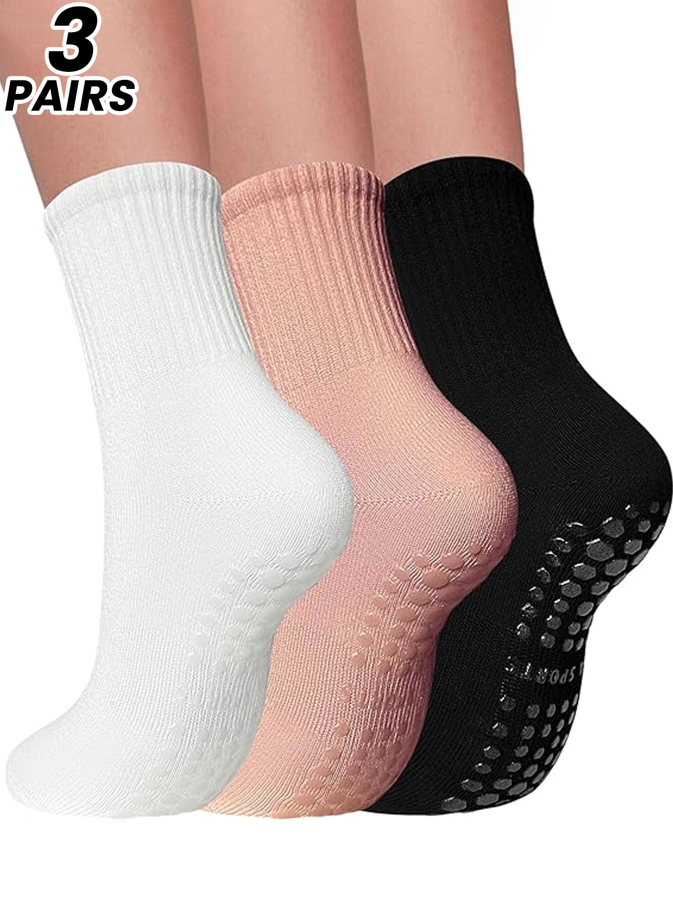 Yoga Mat - 3 paar professionele yogasokken voor dames,