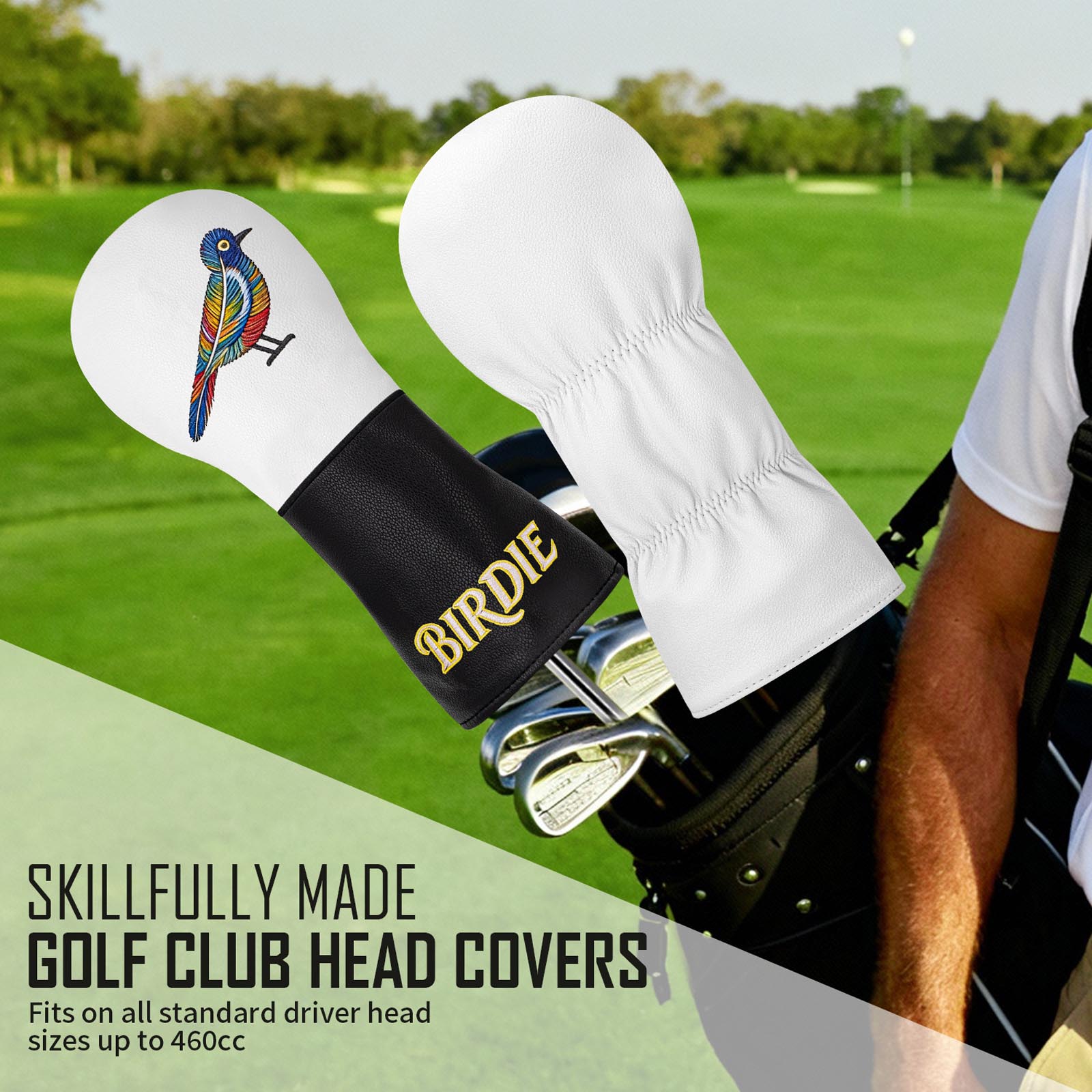 Resistance Band - Kleurrijke golf headcover met vogelborduurwerk, elastische