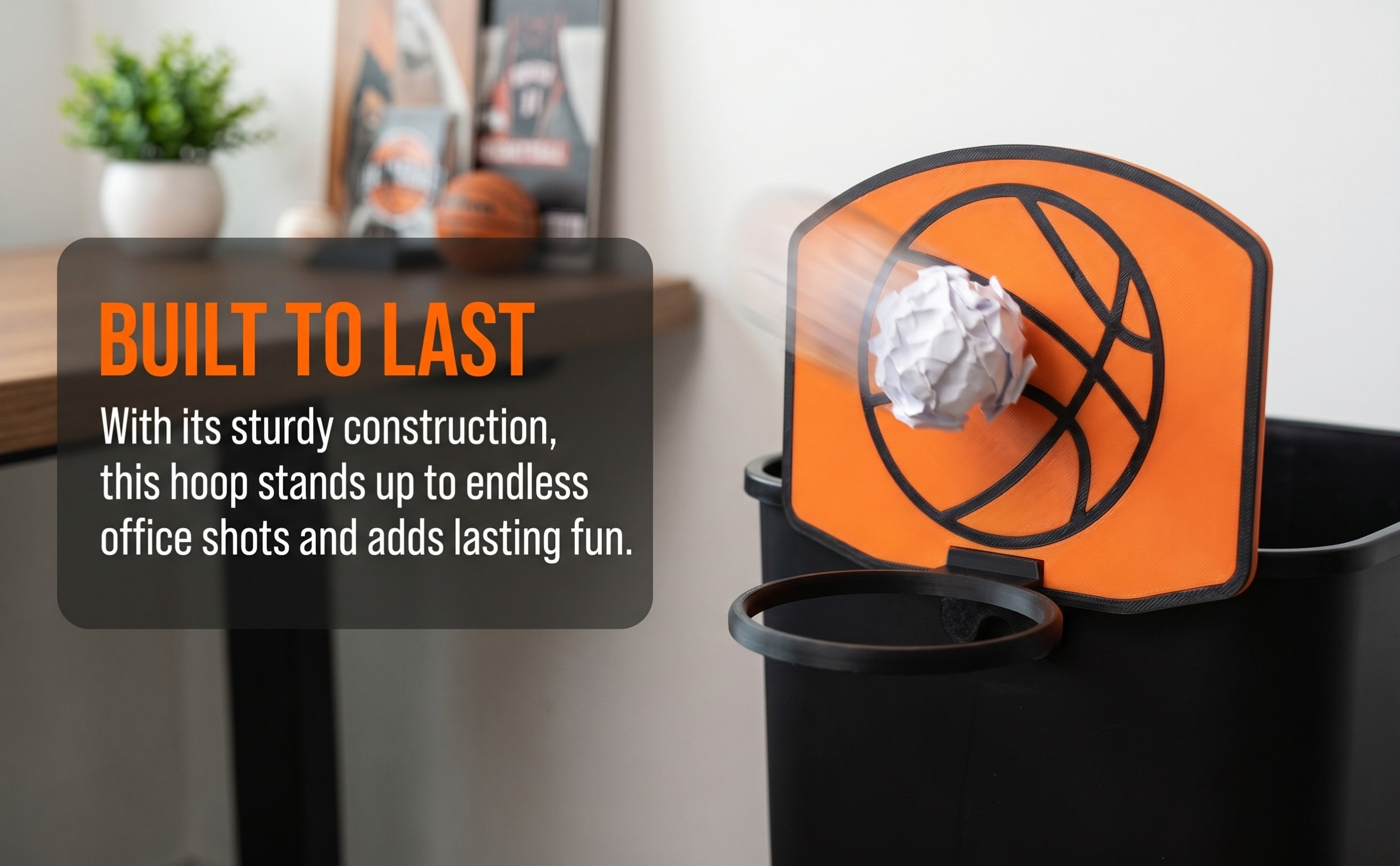 Basketball Hoop - Mini-basketbalring voor prullenbak, decoratieve prullenbakhoes, accessoire