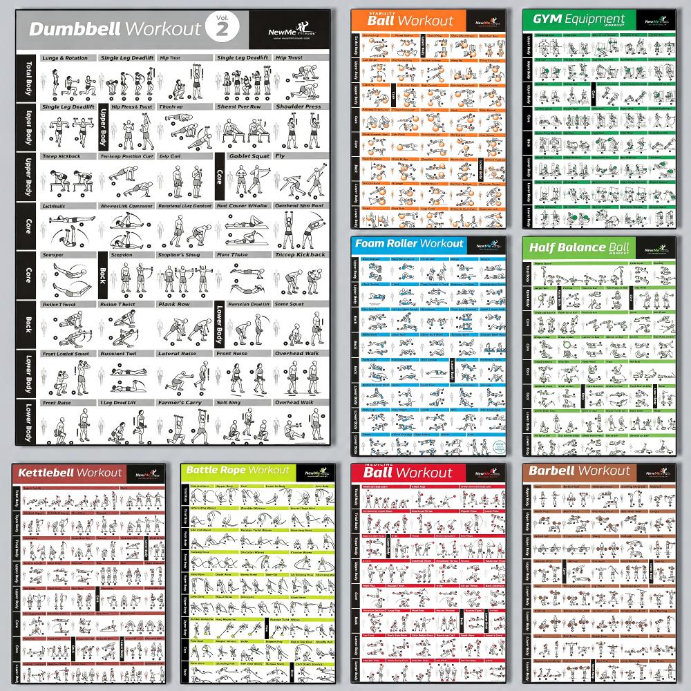 Fitness Pilates Training Chart - Sports Equipment Poster recensie en prijs